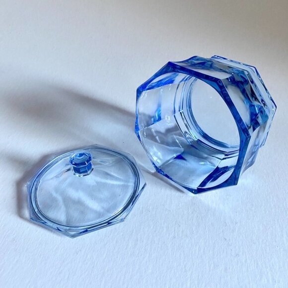 Vintage Confections by Indiana Glass Concord Blue Lidded Candy Dish - Picture 5 of 6